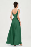 Custom Made V-neck Bridesmaid Dress Sleeveless Formal Evening Party Gowns Dresses