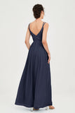 Custom Made V-neck Bridesmaid Dress Sleeveless Formal Evening Party Gowns Dresses