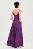 Custom Made V-neck Bridesmaid Dress Sleeveless Formal Evening Party Gowns Dresses