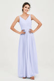 Custom Made V-neck Bridesmaid Dress Sleeveless Formal Evening Party Gowns Dresses