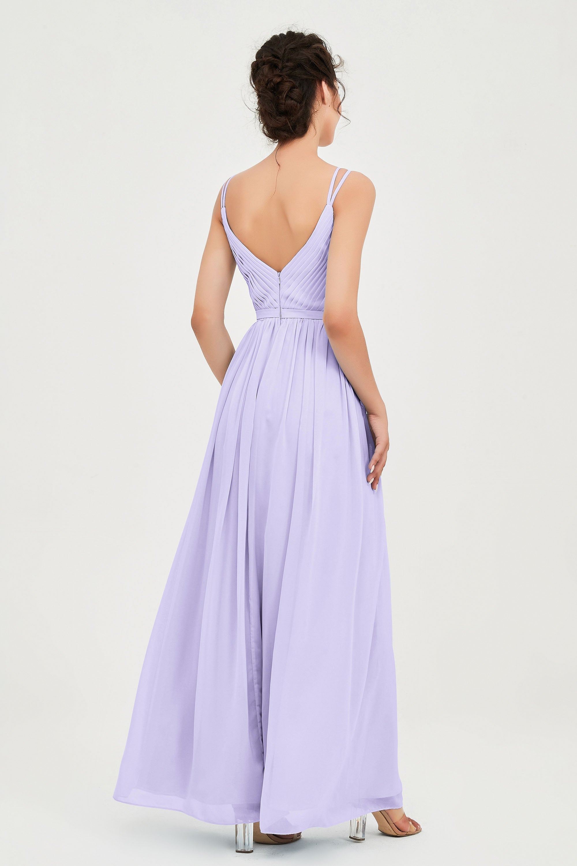 Custom Made V-neck Bridesmaid Dress Sleeveless Formal Evening Party Gowns Dresses