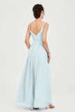 Custom Made V-neck Bridesmaid Dress Sleeveless Formal Evening Party Gowns Dresses