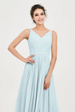 Custom Made V-neck Bridesmaid Dress Sleeveless Formal Evening Party Gowns Dresses