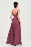 Custom Made V-neck Bridesmaid Dress Sleeveless Formal Evening Party Gowns Dresses
