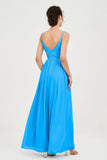 Custom Made V-neck Bridesmaid Dress Sleeveless Formal Evening Party Gowns Dresses