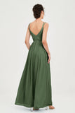 Custom Made V-neck Bridesmaid Dress Sleeveless Formal Evening Party Gowns Dresses