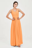 Custom Made V-neck Bridesmaid Dress Sleeveless Formal Evening Party Gowns Dresses