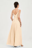 Custom Made V-neck Bridesmaid Dress Sleeveless Formal Evening Party Gowns Dresses