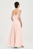 Custom Made V-neck Bridesmaid Dress Sleeveless Formal Evening Party Gowns Dresses