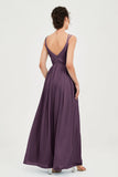 Custom Made V-neck Bridesmaid Dress Sleeveless Formal Evening Party Gowns Dresses