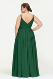 Custom Made V-neck Bridesmaid Dress Sleeveless Formal Evening Party Gowns Dresses