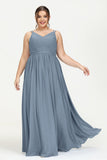 Custom Made V-neck Bridesmaid Dress Sleeveless Formal Evening Party Gowns Dresses