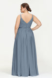 Custom Made V-neck Bridesmaid Dress Sleeveless Formal Evening Party Gowns Dresses