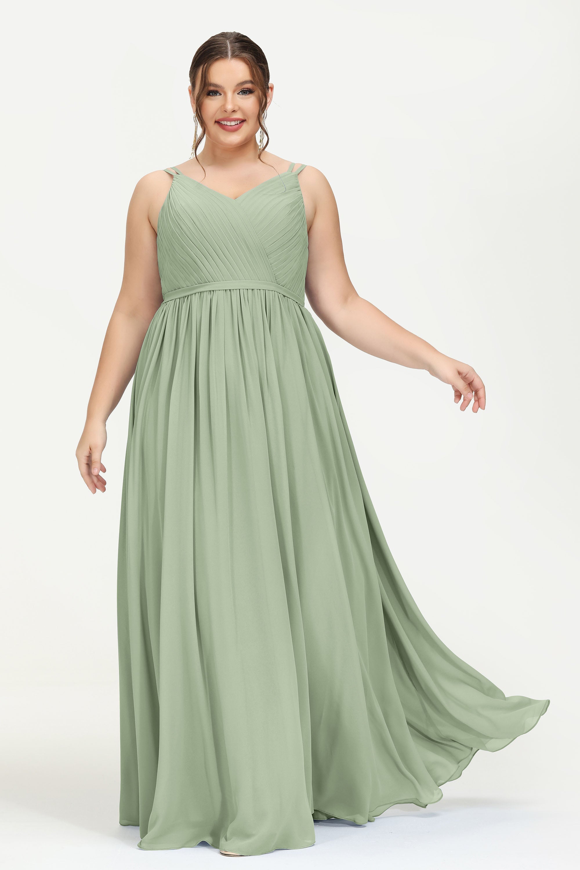 Custom Made V-neck Bridesmaid Dress Sleeveless Formal Evening Party Gowns Dresses