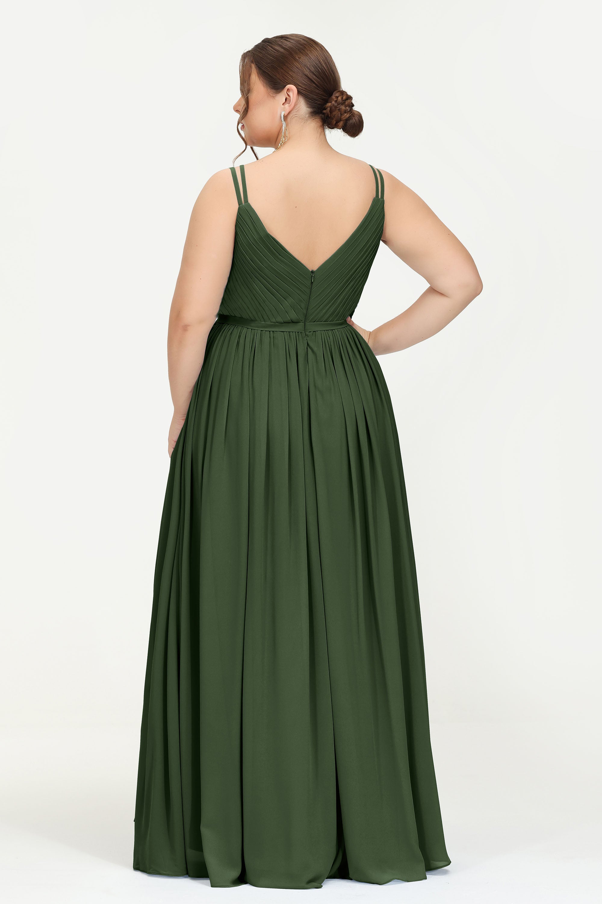 Custom Made V-neck Bridesmaid Dress Sleeveless Formal Evening Party Gowns Dresses