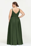 Custom Made V-neck Bridesmaid Dress Sleeveless Formal Evening Party Gowns Dresses