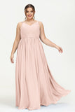 Custom Made V-neck Bridesmaid Dress Sleeveless Formal Evening Party Gowns Dresses