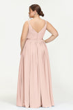 Custom Made V-neck Bridesmaid Dress Sleeveless Formal Evening Party Gowns Dresses