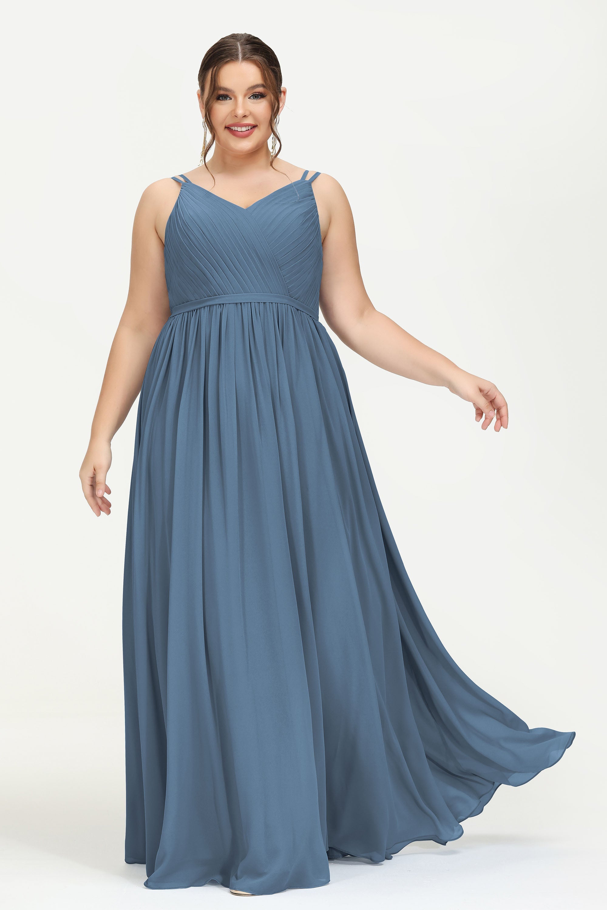 Custom Made V-neck Bridesmaid Dress Sleeveless Formal Evening Party Gowns Dresses