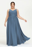 Custom Made V-neck Bridesmaid Dress Sleeveless Formal Evening Party Gowns Dresses