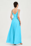 Custom Made V-neck Bridesmaid Dress Sleeveless Formal Evening Party Gowns Dresses