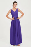 Custom Made V-neck Bridesmaid Dress Sleeveless Formal Evening Party Gowns Dresses
