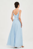 Custom Made V-neck Bridesmaid Dress Sleeveless Formal Evening Party Gowns Dresses