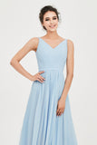 Custom Made V-neck Bridesmaid Dress Sleeveless Formal Evening Party Gowns Dresses