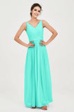 Custom Made V-neck Bridesmaid Dress Sleeveless Formal Evening Party Gowns Dresses