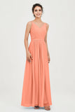 Custom Made V-neck Bridesmaid Dress Sleeveless Formal Evening Party Gowns Dresses