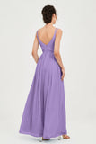 Custom Made V-neck Bridesmaid Dress Sleeveless Formal Evening Party Gowns Dresses