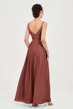 Custom Made V-neck Bridesmaid Dress Sleeveless Formal Evening Party Gowns Dresses