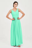 Custom Made V-neck Bridesmaid Dress Sleeveless Formal Evening Party Gowns Dresses