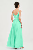 Custom Made V-neck Bridesmaid Dress Sleeveless Formal Evening Party Gowns Dresses