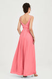 Custom Made V-neck Bridesmaid Dress Sleeveless Formal Evening Party Gowns Dresses