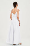 Custom Made V-neck Bridesmaid Dress Sleeveless Formal Evening Party Gowns Dresses