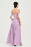 Custom Made V-neck Bridesmaid Dress Sleeveless Formal Evening Party Gowns Dresses