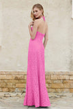 Sheath Lace Halter Bridesmaid Dress Featuring Formal Evening Party Dresses Gowns