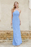 Sheath Lace Halter Bridesmaid Dress Featuring Formal Evening Party Dresses Gowns