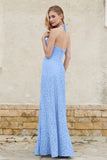 Sheath Lace Halter Bridesmaid Dress Featuring Formal Evening Party Dresses Gowns