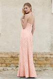Sheath Lace Halter Bridesmaid Dress Featuring Formal Evening Party Dresses Gowns