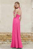 Sheath Lace Halter Bridesmaid Dress Featuring Formal Evening Party Dresses Gowns
