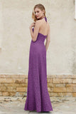 Sheath Lace Halter Bridesmaid Dress Featuring Formal Evening Party Dresses Gowns