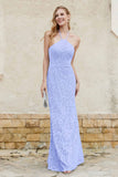 Sheath Lace Halter Bridesmaid Dress Featuring Formal Evening Party Dresses Gowns