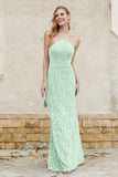 Sheath Lace Halter Bridesmaid Dress Featuring Formal Evening Party Dresses Gowns