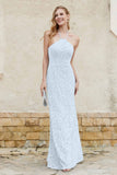 Sheath Lace Halter Bridesmaid Dress Featuring Formal Evening Party Dresses Gowns