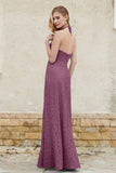 Sheath Lace Halter Bridesmaid Dress Featuring Formal Evening Party Dresses Gowns