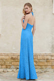 Sheath Lace Halter Bridesmaid Dress Featuring Formal Evening Party Dresses Gowns