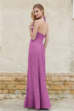 Sheath Lace Halter Bridesmaid Dress Featuring Formal Evening Party Dresses Gowns