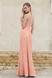 Sheath Lace Halter Bridesmaid Dress Featuring Formal Evening Party Dresses Gowns